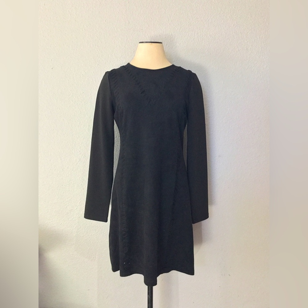Gianni Bini Black Suede MIDI Dress, Size M